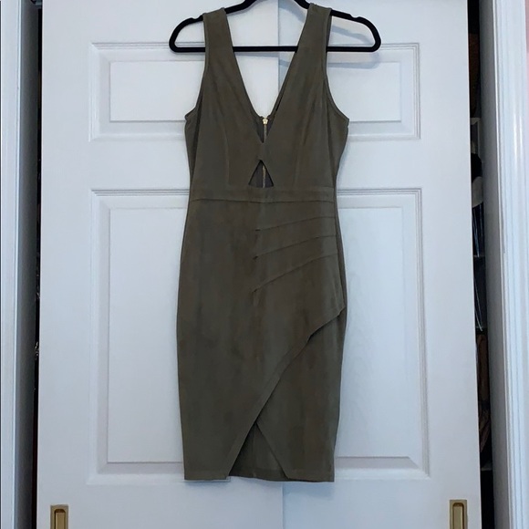 privy Dresses & Skirts - NWOT Green Faux suede dress